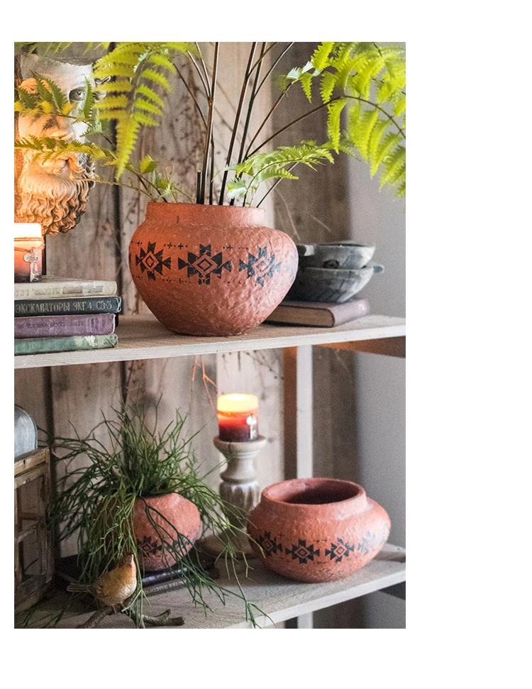 Украшение сада во дворе впечатление марокканские терракотовые цветочные горшки африканские элементы Декоративная посуда украшения