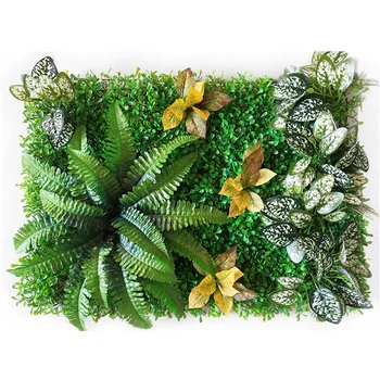 

60x40Cm DIY Green Artificial Plant Background Leaves Eucalyptus Clover Fern Leaf Lawn Wedding Hotel Landscaping Wall Decoration