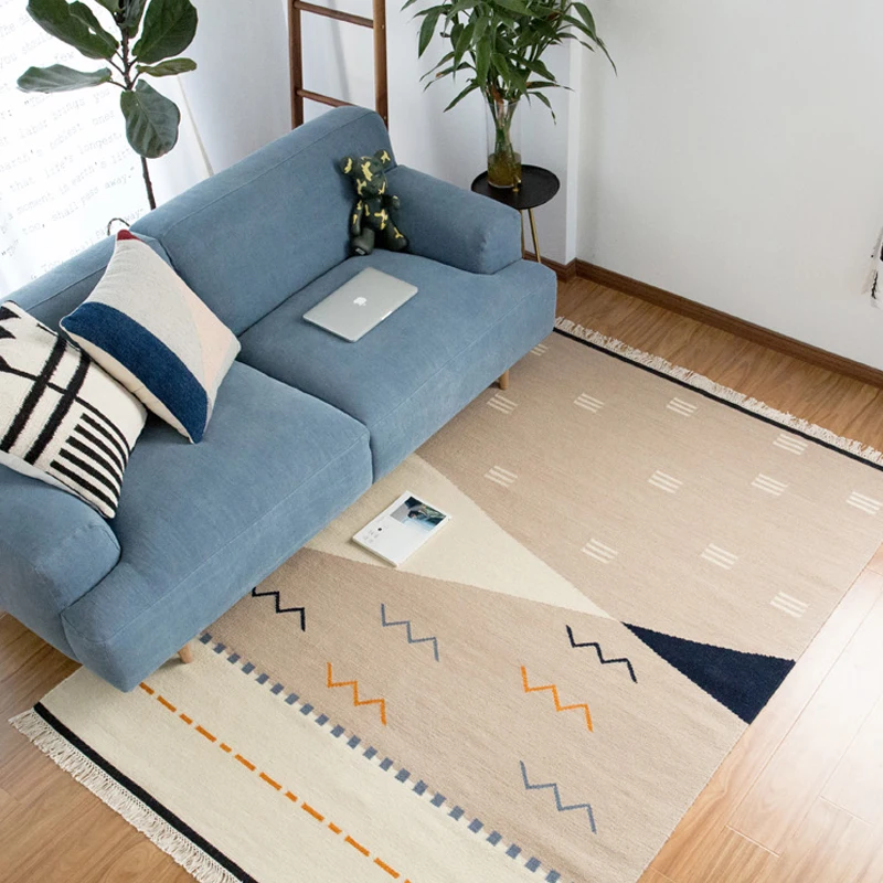 Collalily шерсть ковер килим геометрический Богемия индийский ковер салон розовый гостиная плед полосатый современный дизайн скандинавском стиле