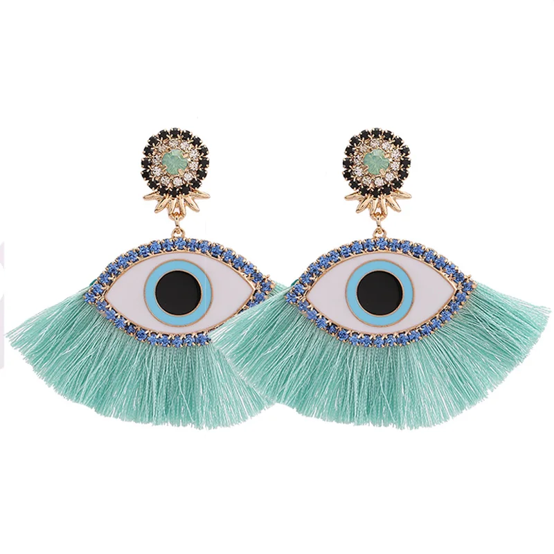 New Fashion Tassel Dangle Earrings For Women Wedding Party Gift Drop Jewelry Hot Bijoux Statement Earring Wholesale Lt blue