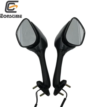 

Eonstime Pair 12V Motorcycle Rear View Mirrors Side Mirror Turn Signal Lights for Suzuki GSXR 600 750 06-10 GSXR 1000 05 Carbon