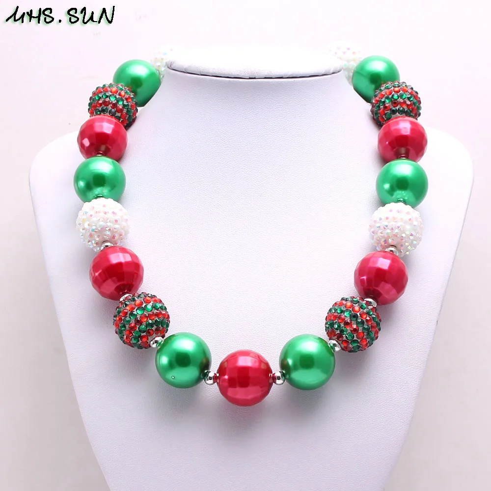 BN559-1 (4)$5.85-1$3.13-1.New Christmas Jewelry Baby Kids Bubblegum Necklace Bracelets For Girls Children Gift Chunky Beaded DIY Chain Necklacejpg