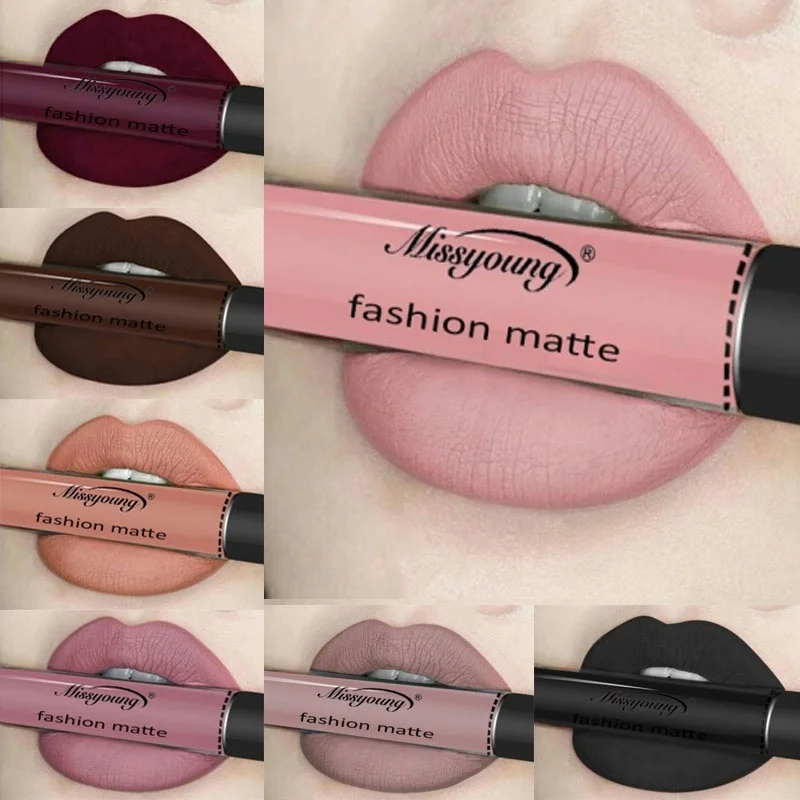 

1 Pcs 12 Colors Waterproof Long Lasting Lip Makeup Lipstick Matte Lipgloss