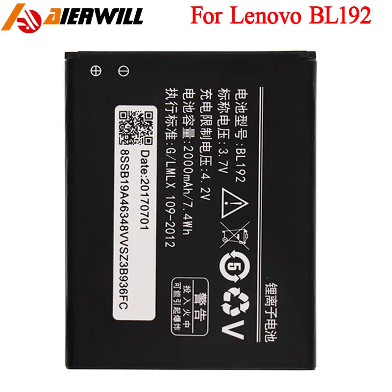 

BL192 Batterie For Lenovo A328 A328T A526 A750 A529 A560 A680 A590 A300 A388T A505E Battery Bateria Accumulator 2000mAh