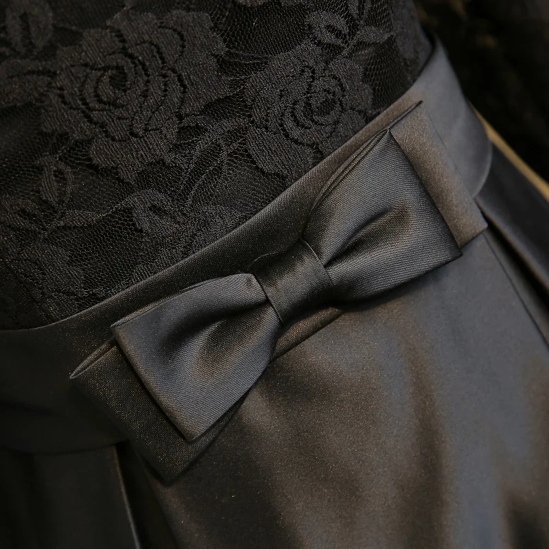 SOCCI Weekend черное элегантное кружевное атласное коктейльное платье мусульманская молния А-силуэт формальная Свадебная вечеринка прием Выпускные платья халат