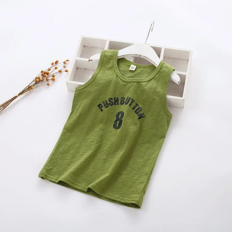 Print Kids Vest O Neck Boys Girls Vests Star Sleeveless Cotton Tank Tops Summer Letter Sports Kids Vests 2017 Children Clothing (14)