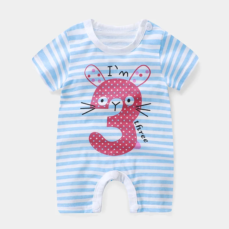 Neonatal Baby Clothes Summer Uniform Wear Slim Climbing Pants Number Three Jumpsuit | Мать и ребенок
