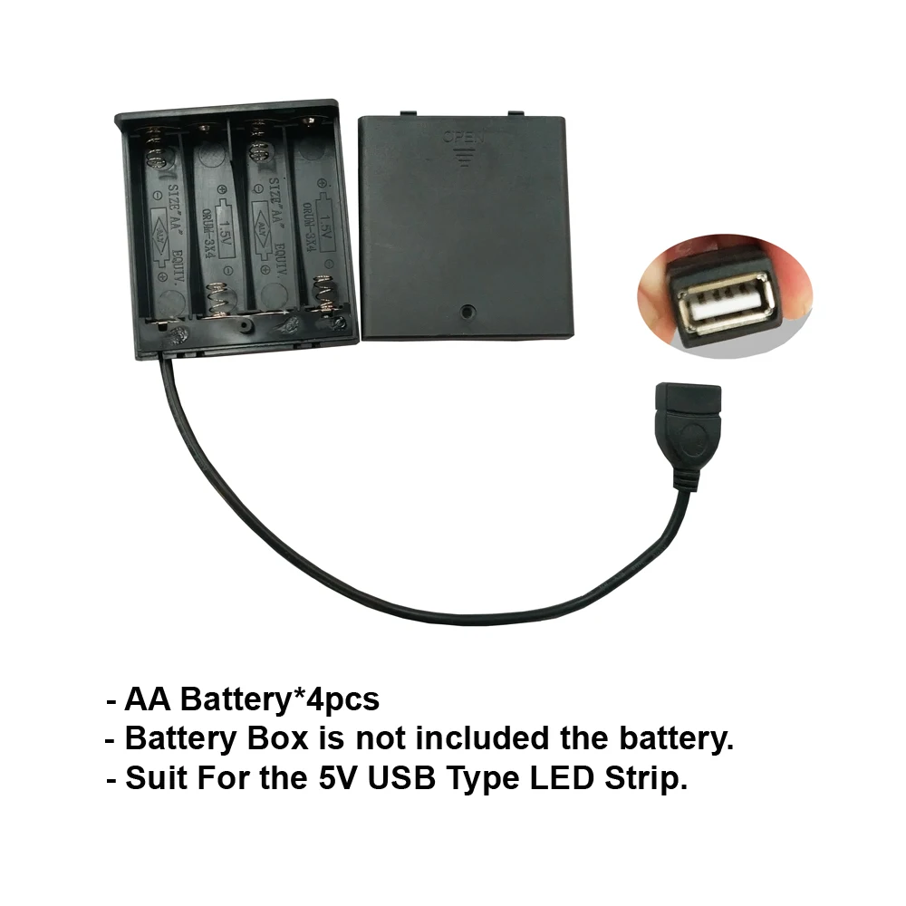 Блок батарей для DC5V USB Светодиодная лента источник питания легко используемая