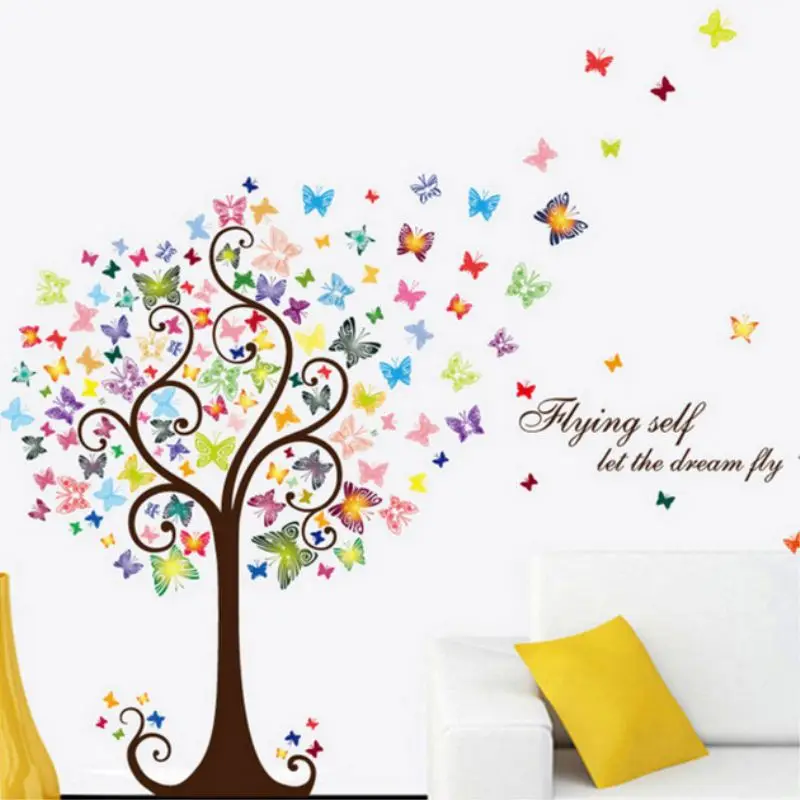 Removable Wall Paper Butterfly Tree Wall Stickers Decal Art Vinyl Home