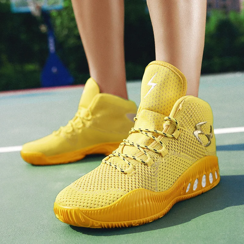 Masculino de baloncesto al aire libre entrenador zapatos hombres niños barato pareja adulto endurecen Cool Zapatillas zapatos baloncesto