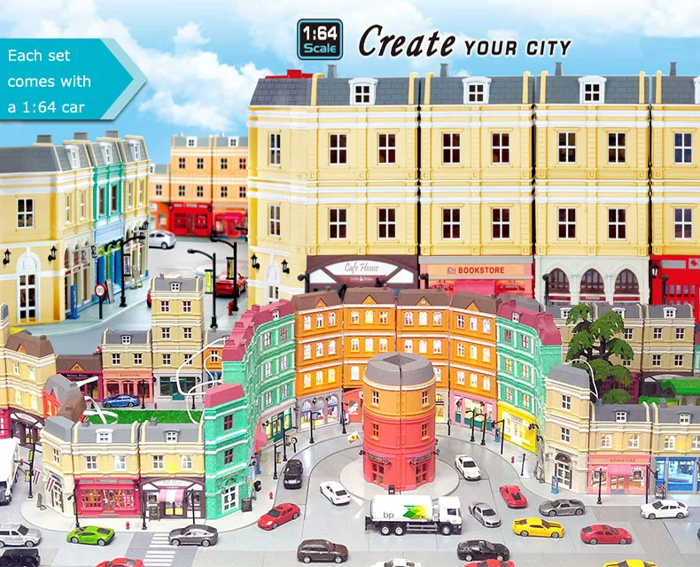 

RMZ CITY DIORAMA MODEL KITS BUILDING TOYS EUROPEAN HOUSE 1:64 DIECAST METAL CARS