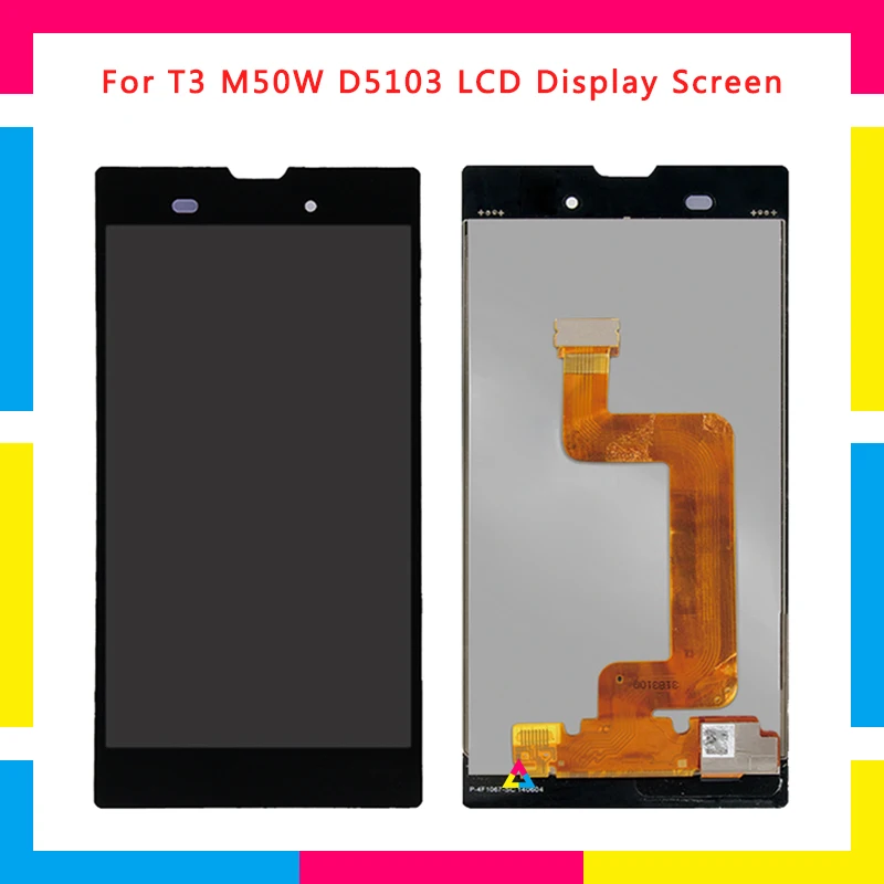 

5pcs LCD Display Screen With Touch Screen Digitizer Assembly For Sony Xperia T3 M50W D5103 Replacement