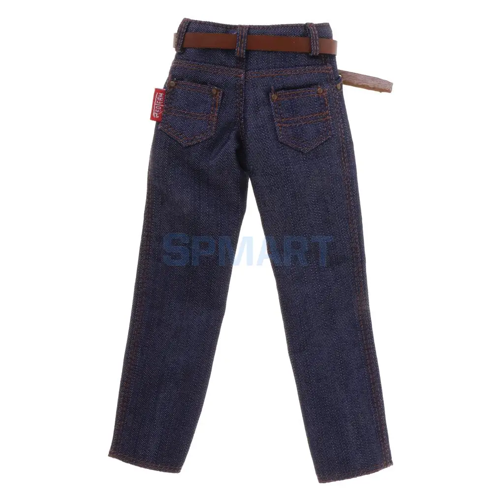 3 Pieces 1/6 Scale Male Classic Denim Jeans Pants for 12