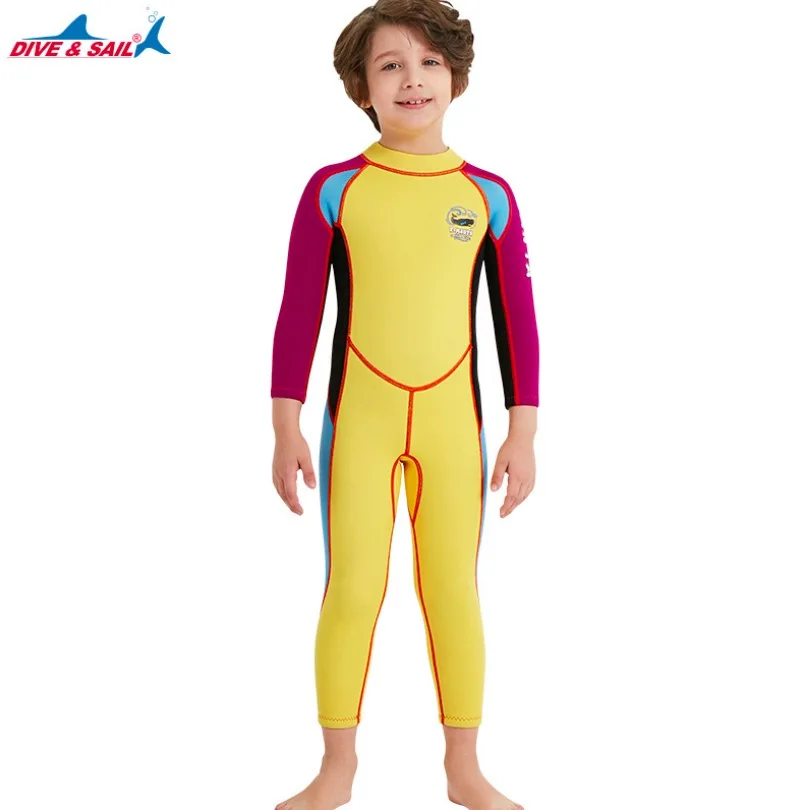 Детский водолазный костюм 2,5 мм неопреновый гидрокостюм для детей, для мальчиков и девочек, сохраняющий тепло, цельный купальный костюм с длинными рукавами и защитой от ультрафиолета - Цвет: SE6