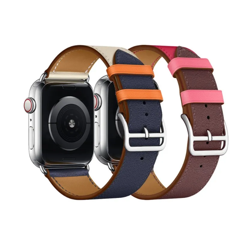 

40mm 44mm Watch Band For Apple Watch Series 4 Single Tour Genuine Leather Strap for iWatch Series 1 2 3 4 Bracelet Wrist Bands