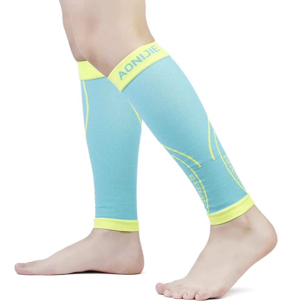 AONIJIE носки для бега Professional компрессионные ноги рукава наголенный щиток Велоспорт Гетры Футбол Баскетбол спортивные до середины икры поддержка