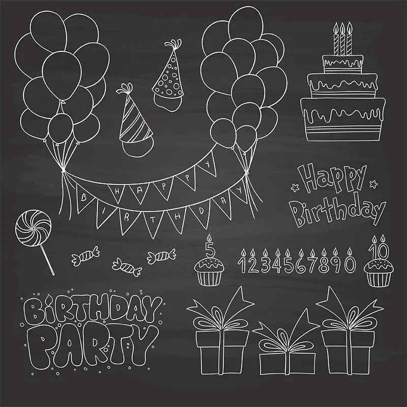 Birthday Label Background Happy Birthday Card Badge Cake