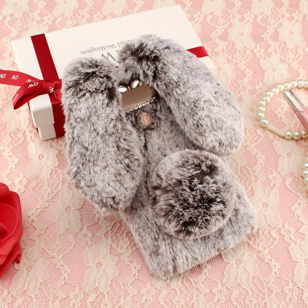 

Luxury 3D Rabbit Bunny Toy Case For LG G5/ G6/ LV3/ LV5/ K5/ V30/ X CAM K10 K8 2017 Artificial Cony Hair TPU Back Cover