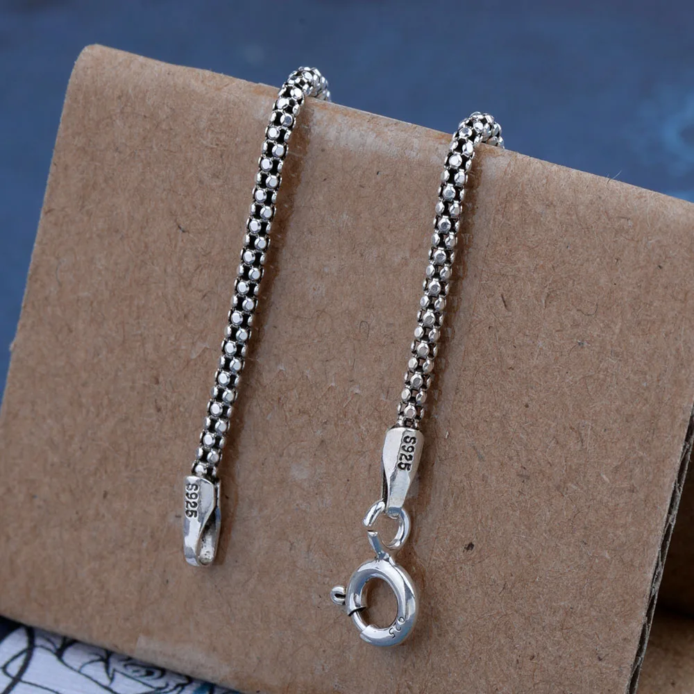 Basic Chain Only 100% 925 Sterling Silver Lobster Clasp Necklace Chain 40cm 50cm Link Ball Box Popcorn Chain Fine Jewelry