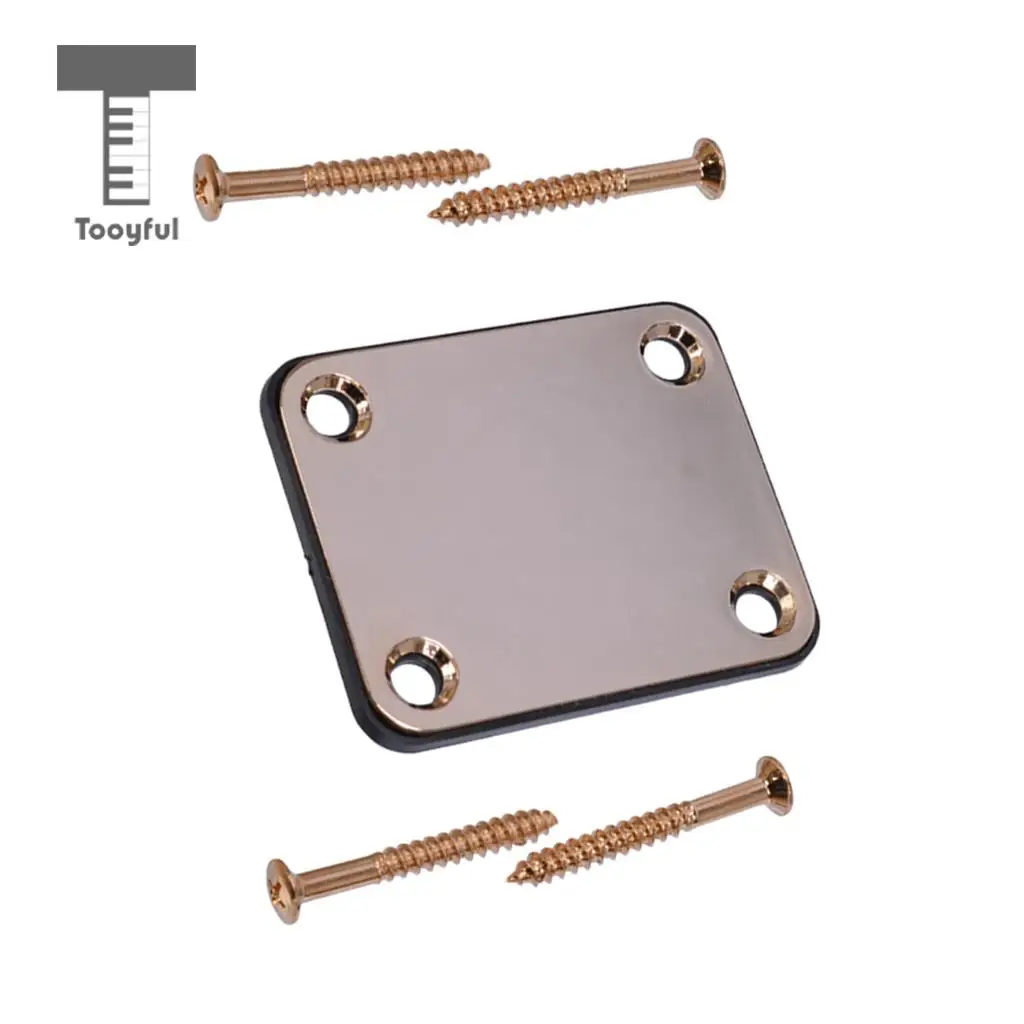 Tooyful Guitar Bass Neck Plate with Screws for Strat Tele Guitar Precision Jazz Bass Replacement