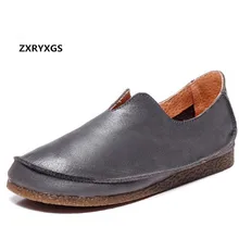 Новые Элегантные удобные весенние туфли дамские мягкие туфли на плоской подошве полностью из натуральной кожи обувь повседневные кроссовки на плоской подошве Лоферы женская обувь