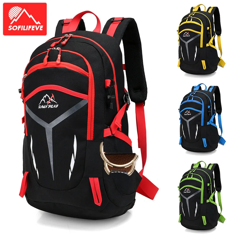 

Men Mountaineering Backpack Outdoor Tourist Big Travel Bag Color Stitching Luggage Bags Sports Climbing Hiking Camping Rucksack