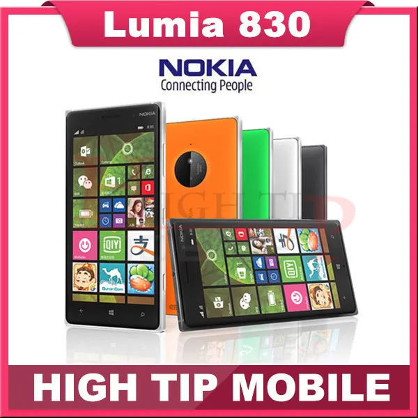 100 original Nokia Lumia 830 Mobile phone 1G RAM 16G ROM Refurbished Quad core 10MP Camera