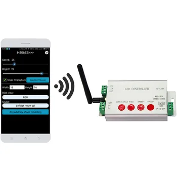 

Led Wifi RGB Controller Control by Mobile Phone, control single and dual line driver chips,up to 2048 pixels /points DC 12V 24V
