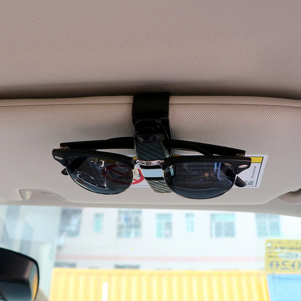 

Portable Fastener Cip Universal Car Glasses Cases Ticket Card Clamp ABS Black Eyeglasses Clip Car Sun Visor Sunglasses Holder