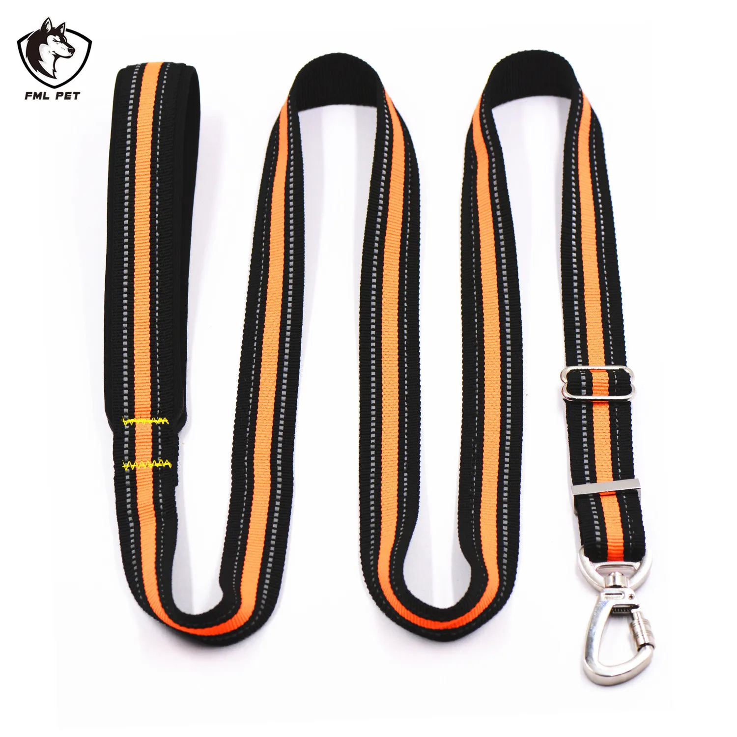 FML Pet Leash Rope Reflective Dog Leash Nylon Walking Training Dog Lead with Handle Adjustable