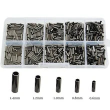 Гиена 180 шт./компл. 0,6-1,4 мм Медь трубки одно цилиндровый Обжимной рукава трубки рыболовные принадлежности рыболовная линия труба