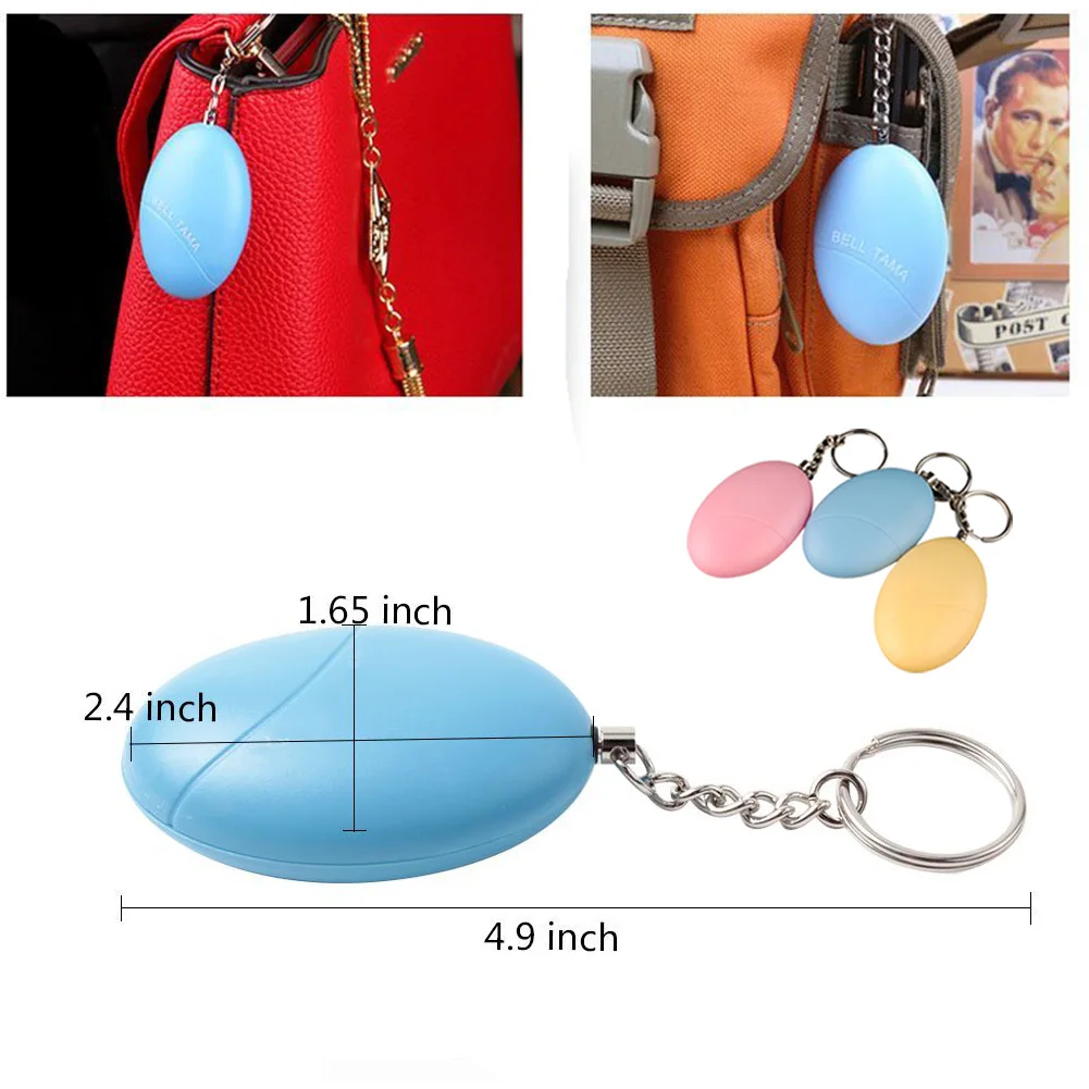 

Newly Portable Keychain Personal Safety Alarm Ellipse Lady Women Anti-Attack Emergency Security Sensor Electronic Loud Keyring