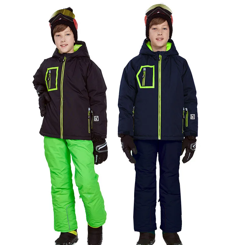 

Boys Skiing Suits Winter Windproof Jackets overalls Kids Sport Sets Waterproof Outdoor Warm Children snow clothing outfits