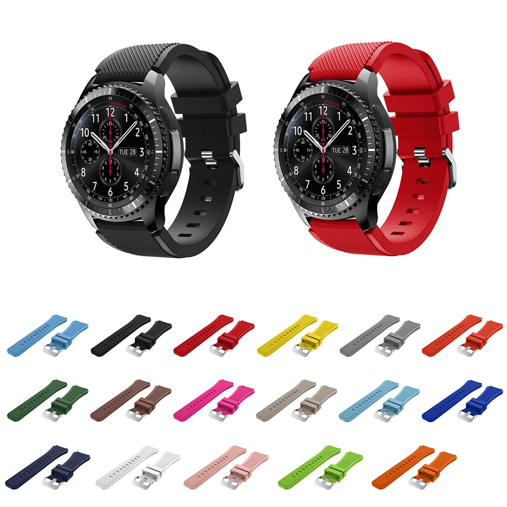 22 мм силиконовые спортивные часы ремешок для samsung gear S3 Смарт Xiaomi Huami Amazfit Stratos 2/2 s