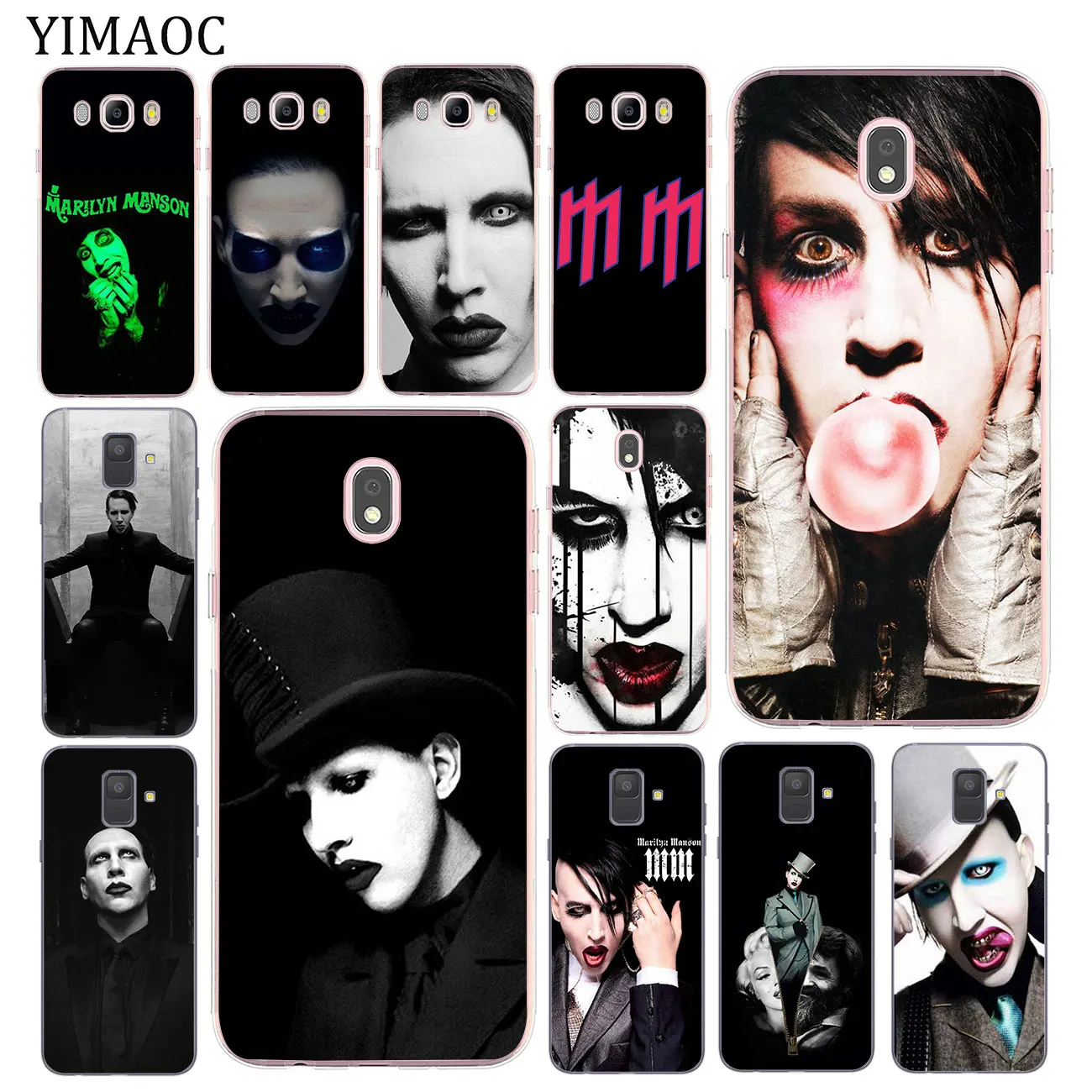 Защитный Мягкий силиконовый чехол Marilyn Manson для Samsung Galaxy J8 J3 J4 J5 J6 J7 Duo 2017 A2 Core A5 2016 A9 A8