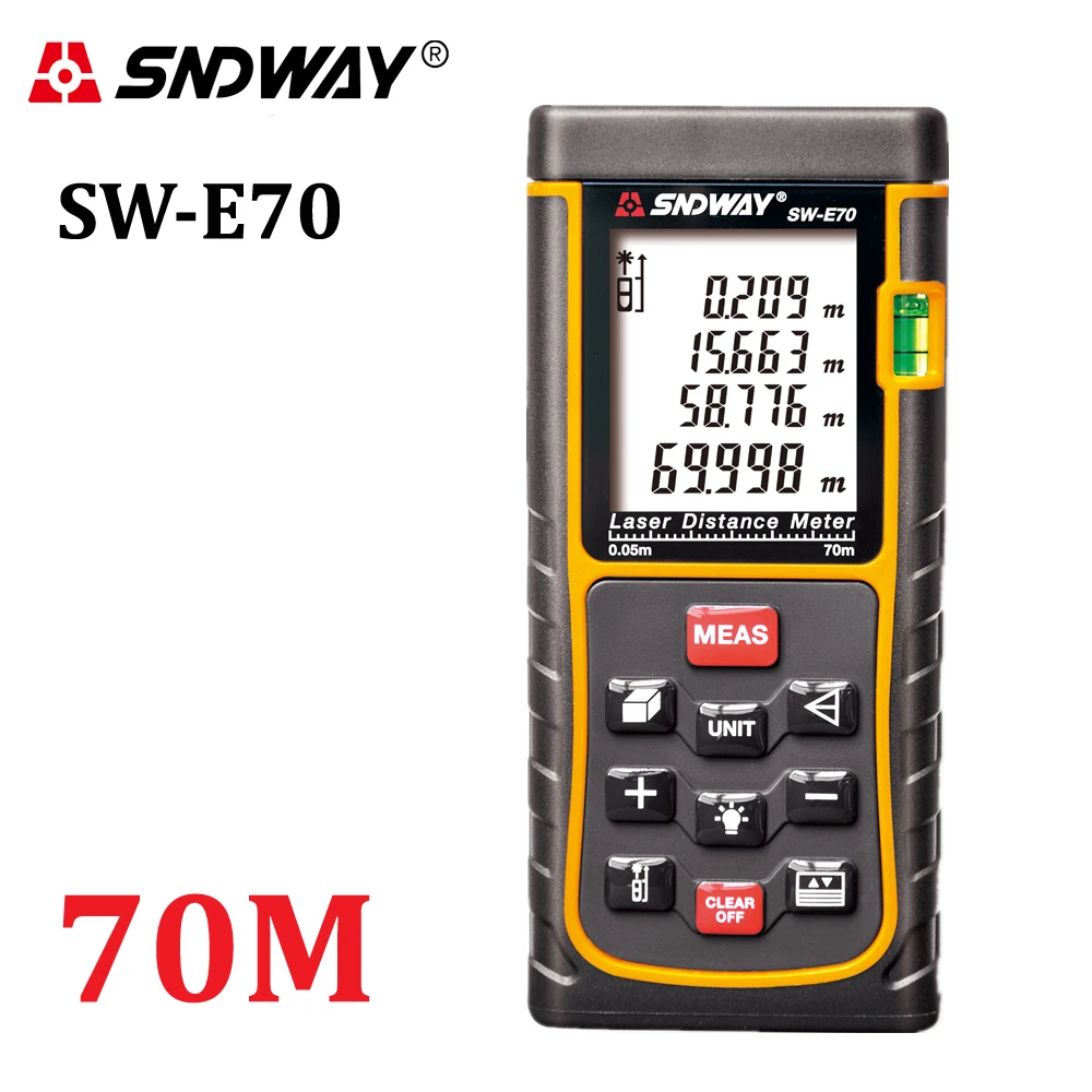 

RZ70 229ft SNDWAY Laser Distance Meter Rangefinder 70m Digital trena Laser Range Finder Area-volume-Angle measure ranging device