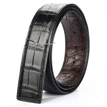 

[BATOORAP] 2020 Real High Quality Men Belt Two-sided Crocodile leather Belts Luxury Brand Designer Belts Black