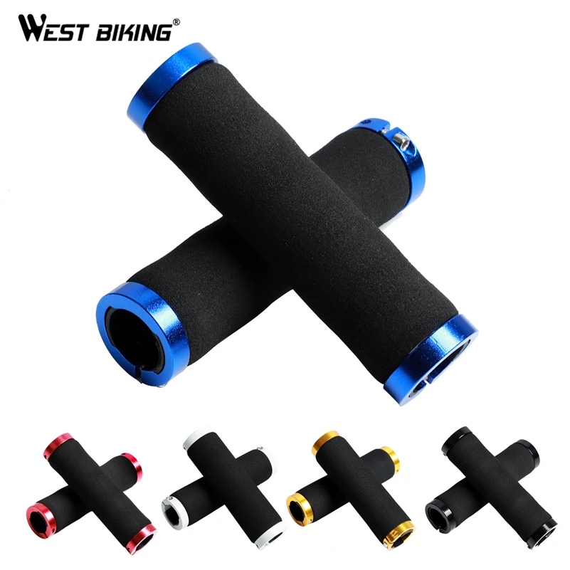 

WEST BIKING MTB Bicycle Handlebar Grips Covers With Bar Plug Bicycle Parts Lockable Ultralight Sponge Aluminium Alloy Bike Grips