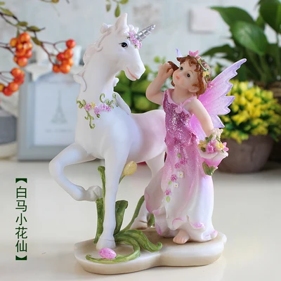 

Color white horse Creative cute angel baby TV cabinet home flute fairy playsviolin fairy wedding gift birthday girl doll