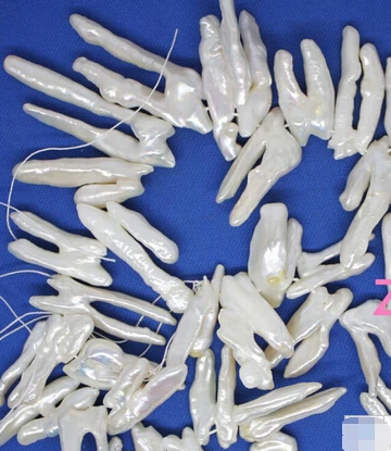 

Free shipping >>@ > 20mm-45mm natural white twin keshi pearl stone loose beads for jewelry making