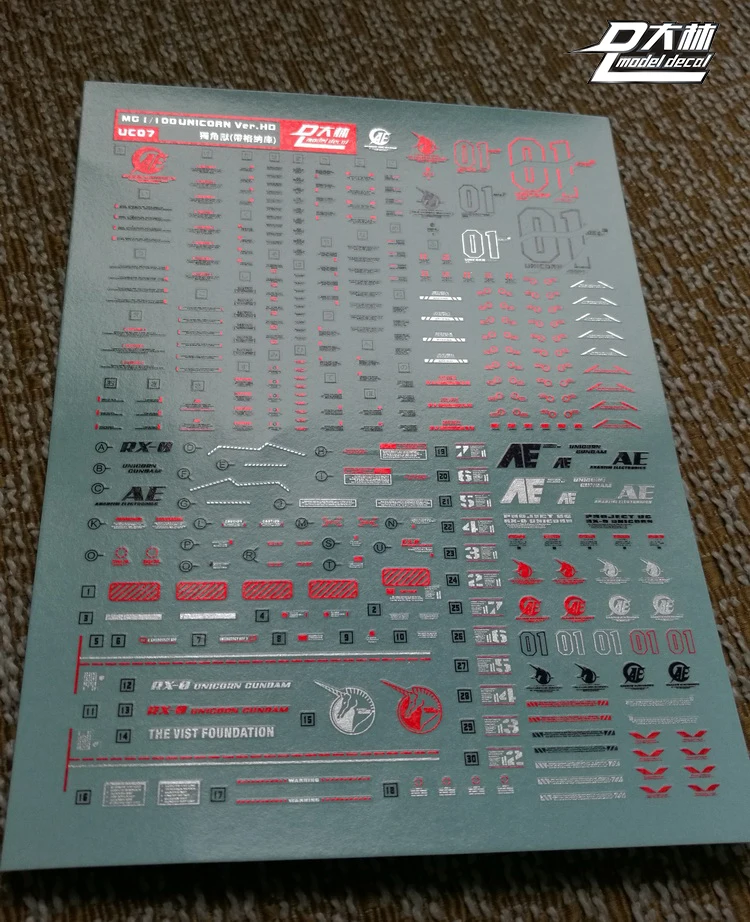 

UC19 DL Gundam MG UNICORN RX-0 Decal Sticker Model Tool