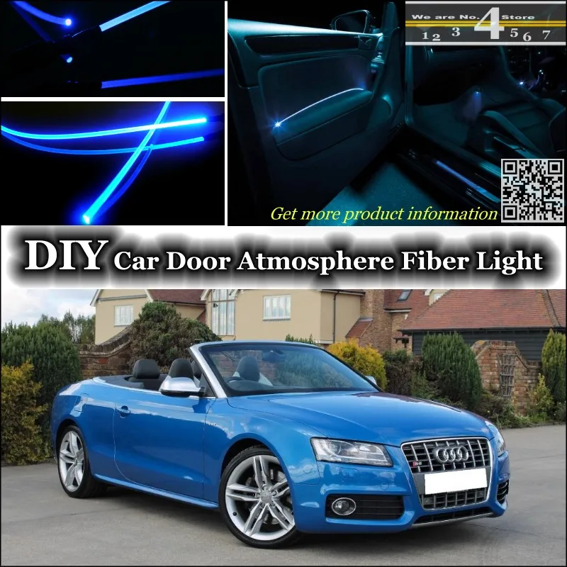 Внутренний светильник окружающей среды, настроенный атмосферный волоконно-оптический светильник s для Audi A5 S5 RS5, Внутренний дверной светильник