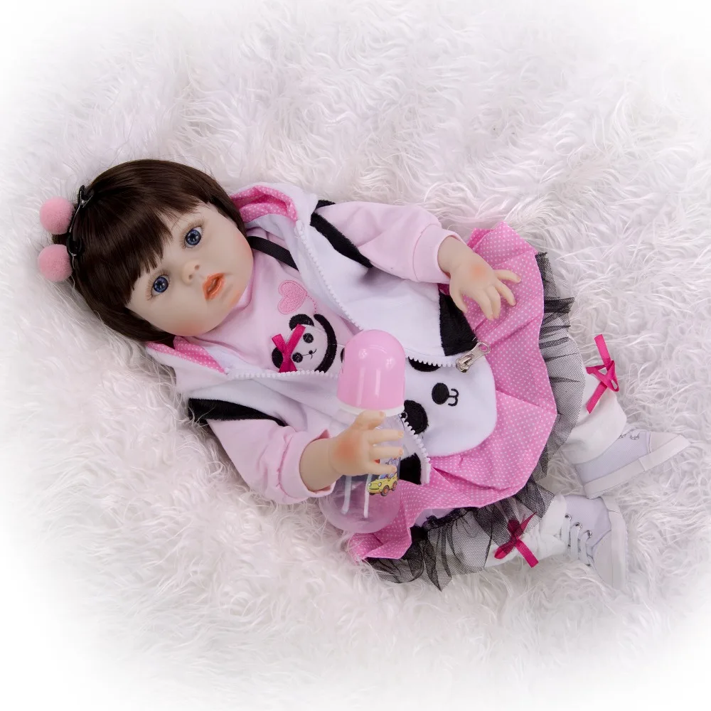 KEIUMI Мода Косплей панда Reborn Baby Dolls полный силиконовый винил 48 см реалистичный Reborn Boneca