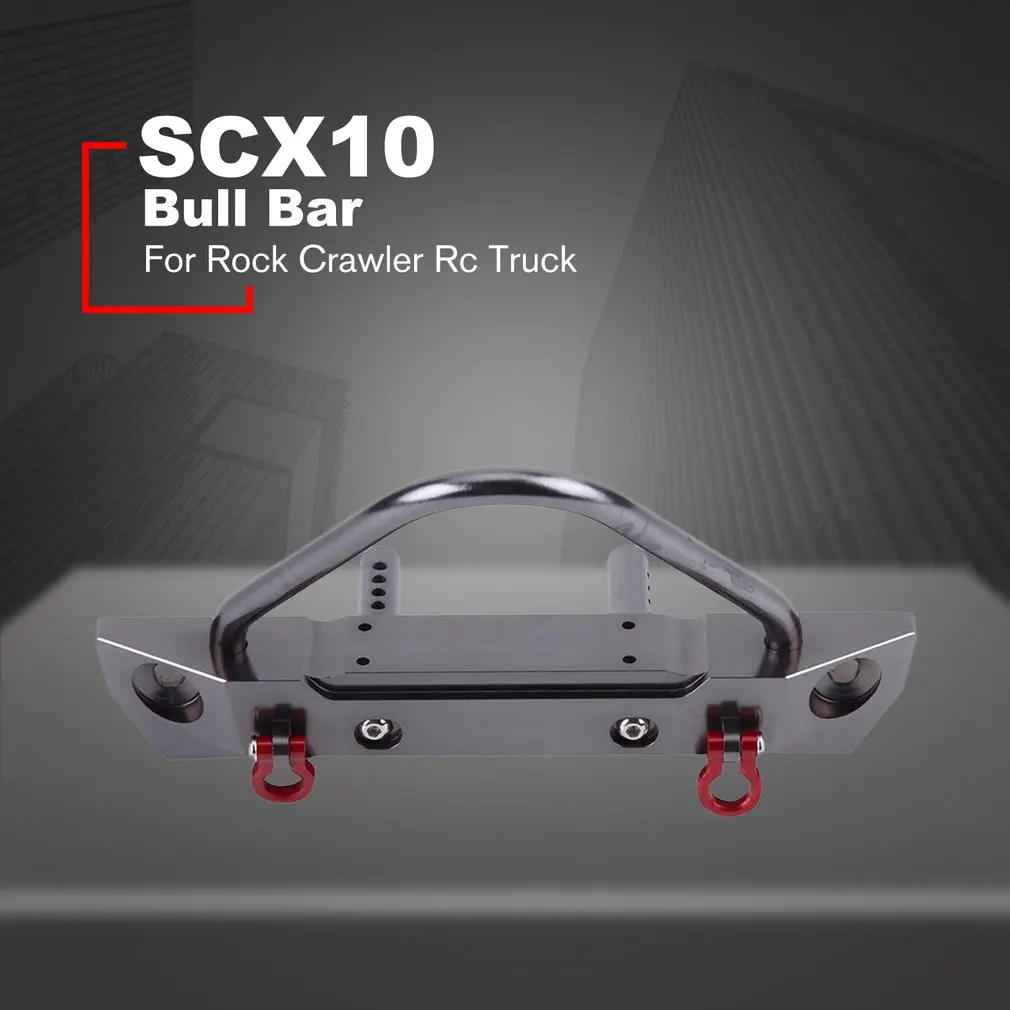 

SCX10 CNC Front Rear Bumper Bull Bar With Spare Tire Carrier Shackles For Rock Crawler Rc Truck SCX10 II Jeep Wrangler