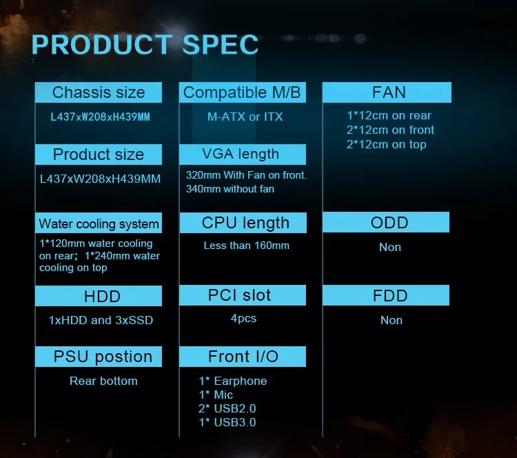 Процессор i9 7900x Оперативная память 32 г SSD 500 ГБ Настольный компьютер PC с водяным охлаждением Дело Box корпус