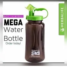 Herbalife 24 питание Мега половина галлон 64 унции встряхнуть Спортивная бутылка для воды тритан пластик черный с зеленой крышкой