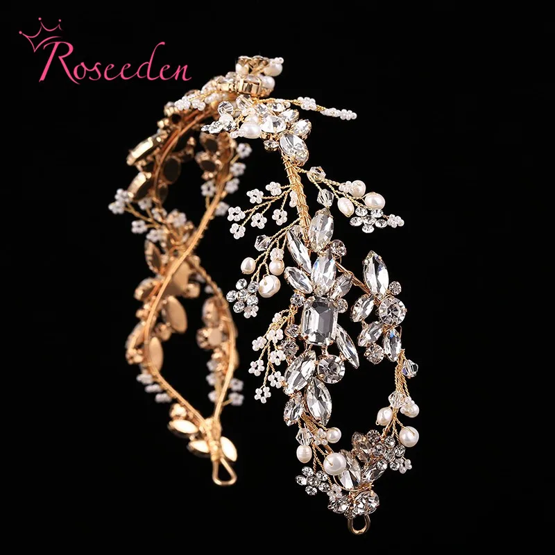 Beste Luxe Kristal Bruids Hoofddeksel Bruiloft Strass Haaraccessoires Bridal tiara Elegent handgemaakte Hoofdbanden RE731
