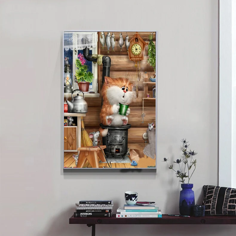 

DIY 5D Diamond Mosaic Cartoon Cats Handmade Diamond Painting Cross Stitch Kits Diamond Embroidery Patterns Rhinestones
