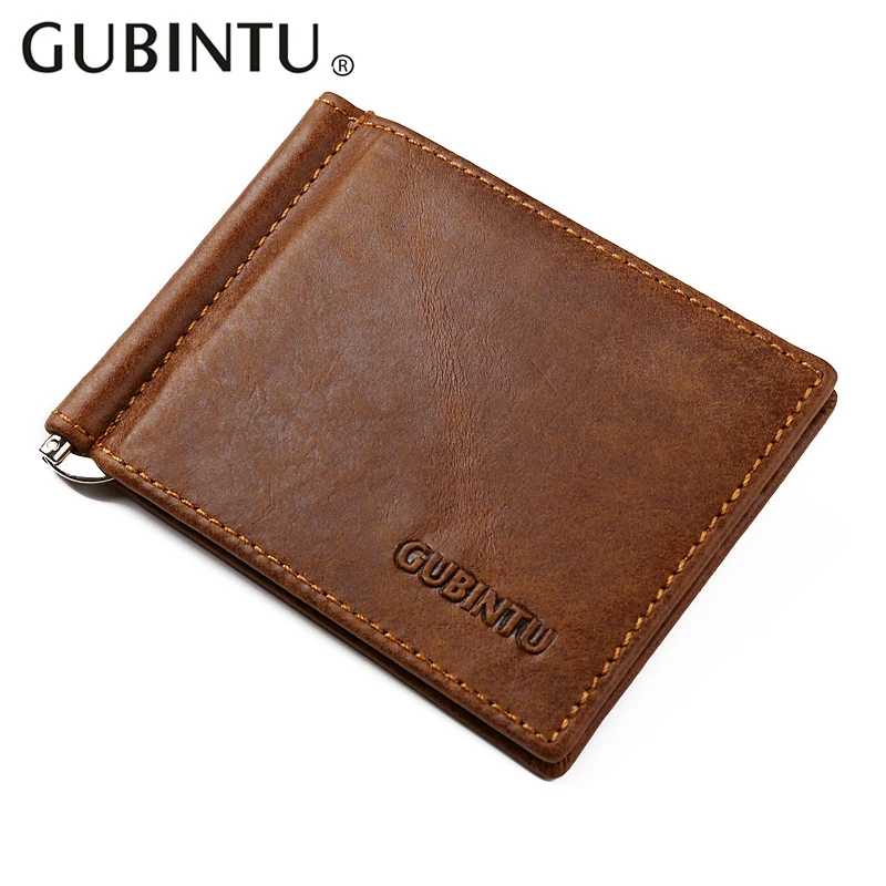 Wallet Men Money clip Top Quality leather men wallets purse vintage male purse money clamp ...