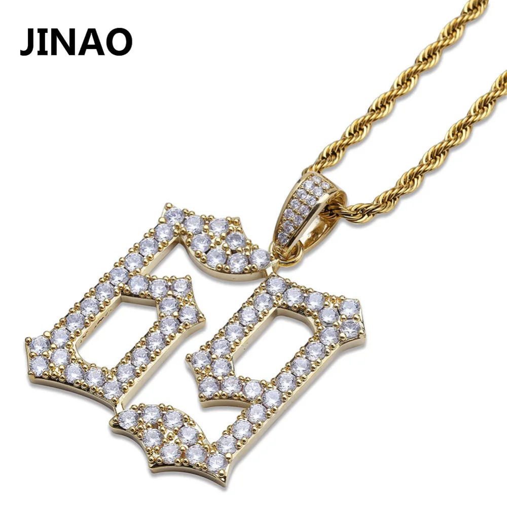 

JINAO Hip Hop Fashion 69 Saw Necklace Cubic Zircon Gold Silver Saw Horror Movie Theme Digit Number Pendant Necklace Iced Out